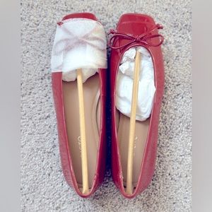 Brand new red leather ballet flats